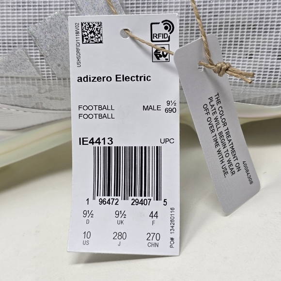 Adidas Adizero Electric Mens Size 10 Football Cleats White Silver IE4413 New main image 10